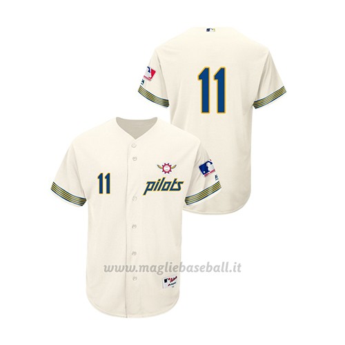 Maglia Baseball Hombre Seattle Mariners Edgar Martinez Turn Back The Clock 11 Autentico Cream